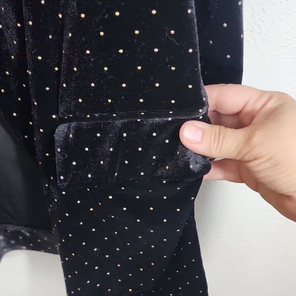 Meg & Margot Black Velvet Blazer with Polka Dot Pattern Size M NWT - Picture 4 of 7